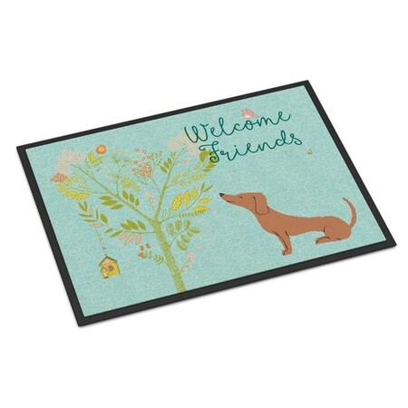Carolines Treasures Carolines Treasures BB7631MAT Welcome Friends Red Dachshund Indoor or Outdoor Mat; 18 x 27 in. BB7631MAT